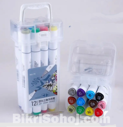 Dual Tip Art Marker Pen 12 Shades